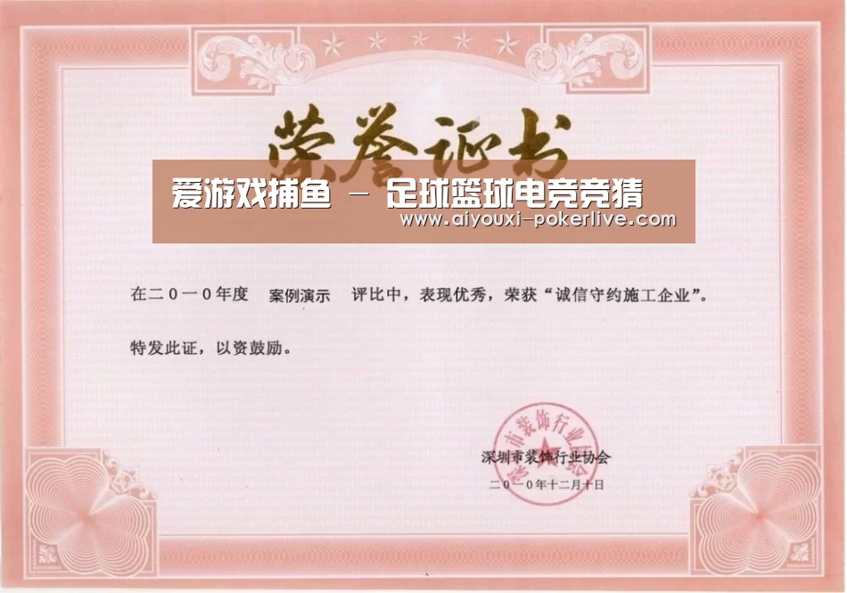 爱游戏真人娱乐中心荣誉证书一